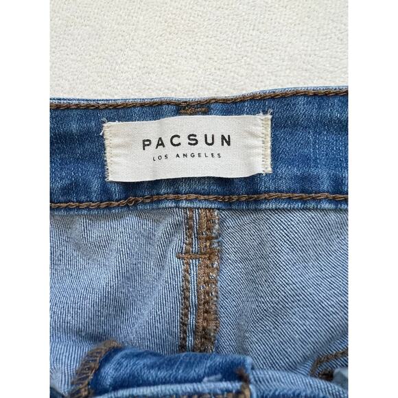Pacsun Super Stretch Shortie Mid-Rise Denim Shorts Size 28 - Picture 5 of 8